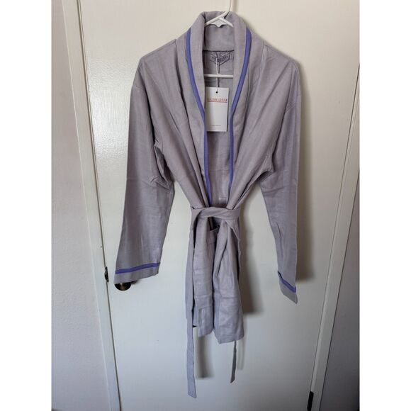 Malibu Luxxe Women's Cover Up Robe Grey Purple ONE SIZE Bamboo NWT Bridesmaid - Picture 1 of 9